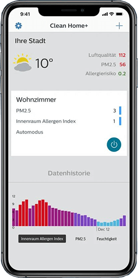 Philips AC2889/10 – Screenshot der App CleanHome+