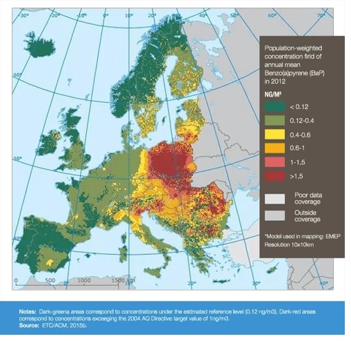 Smogkarte in Europa